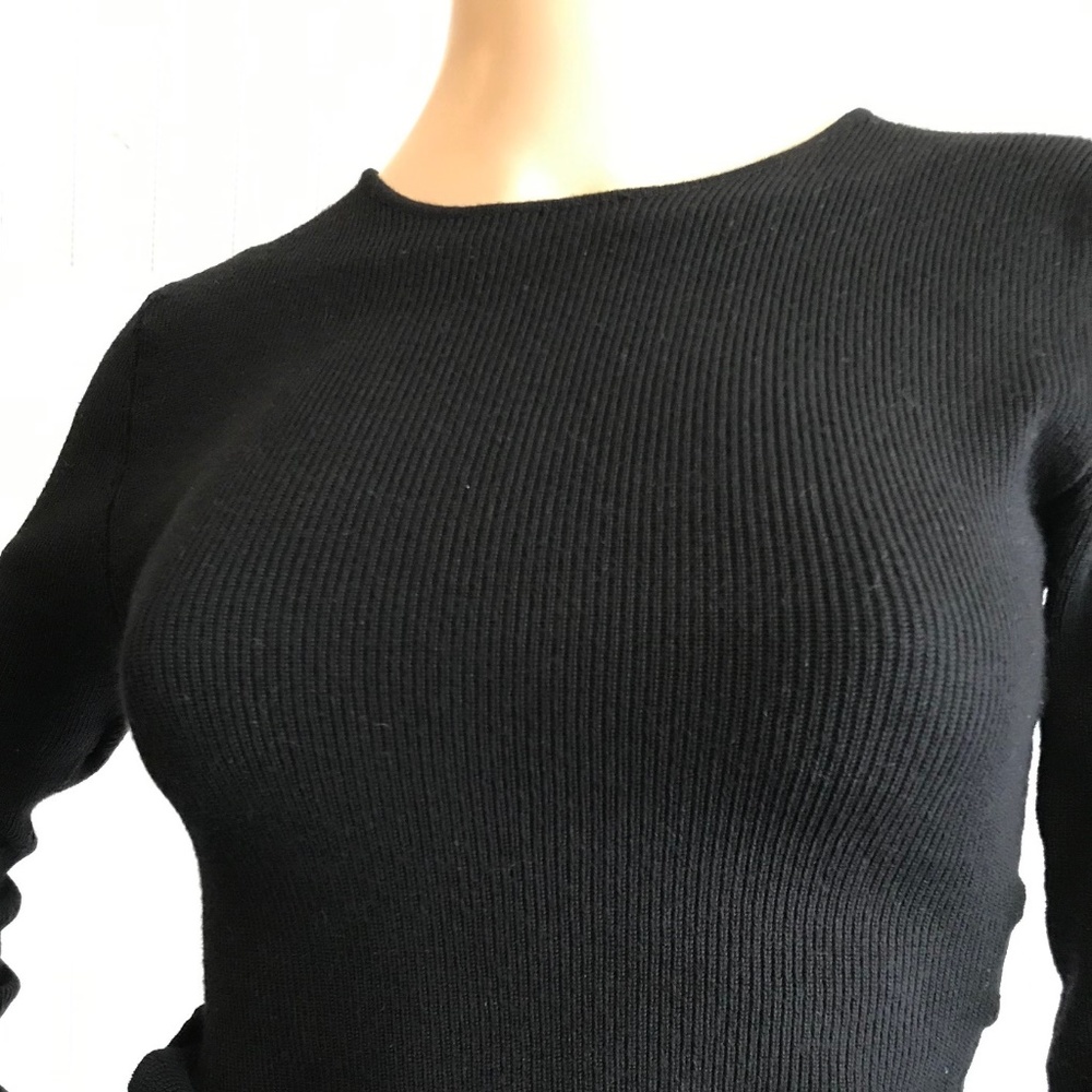 Zara Black Peek A Boo Back Sweather Sz L